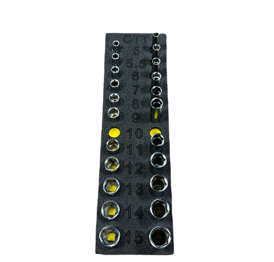 Snap On Style 1/4in Drive Metric Socket Foam Set (5-15mm)