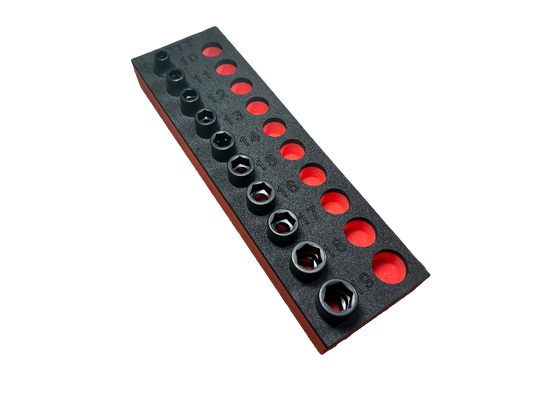 10pc Snap On Style 1/2in Metric Impact Sockets Foam Set (10-19mm)