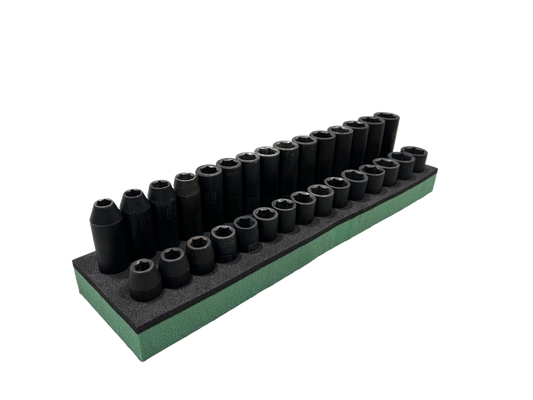 1/2in Drive Metric Impact Sockets Foam Set (10-24mm)